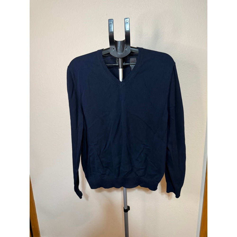 Jos. A. Bank Traveler Mens XL Navy Blue V-Neck Pima Cotton Pullover Sweater